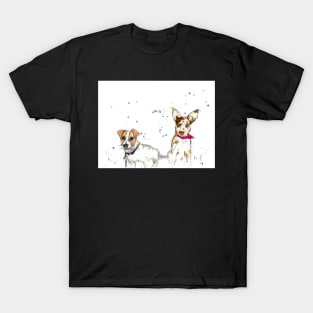 Jack Russell and Koolie portrait. T-Shirt